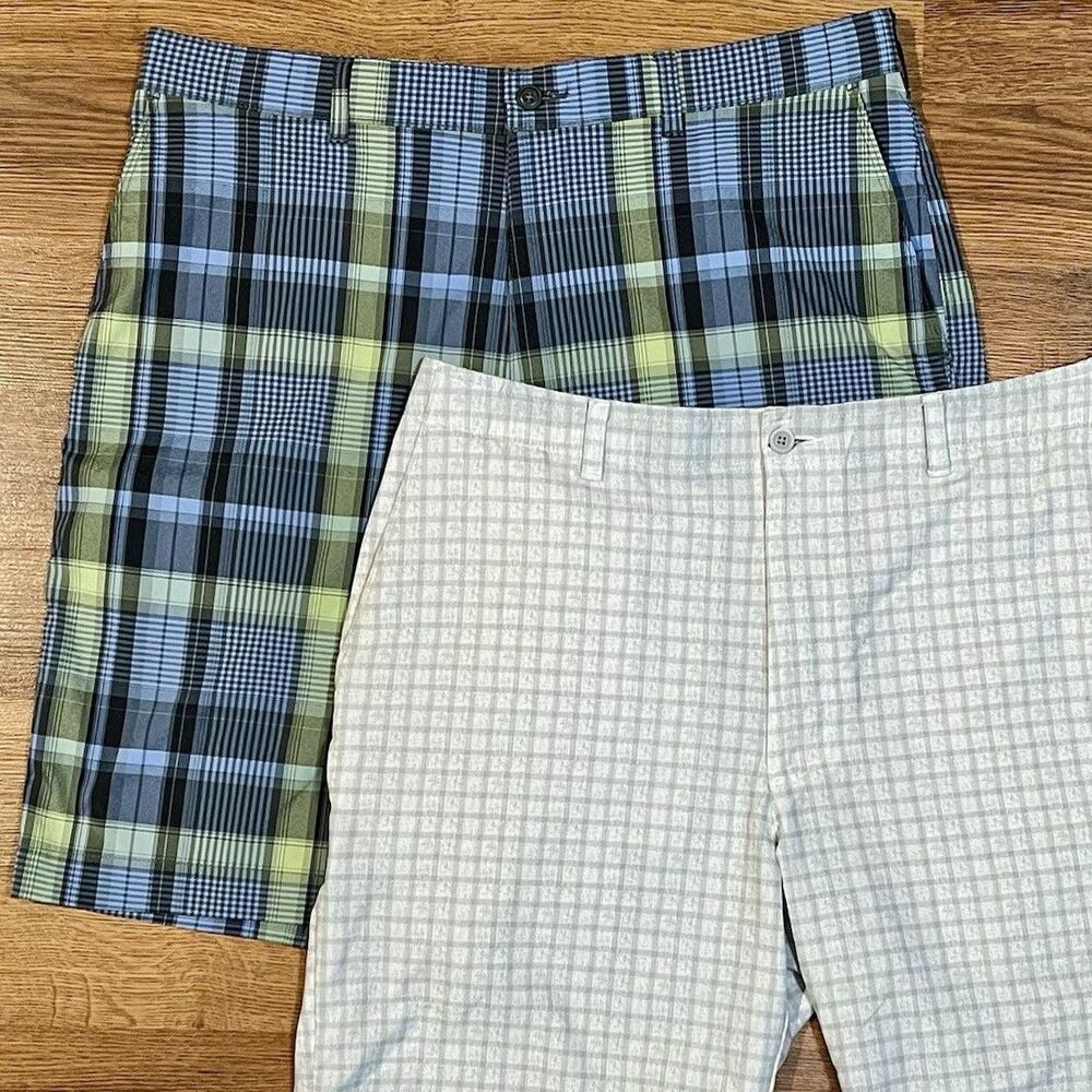 Jack Nicklaus PGA Tour Golf Shorts Mens Size 36 Casual Plaid Bundle LOT OF 2